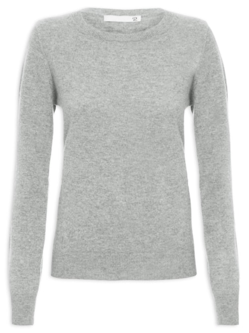 Suéter Feminino Puro Cashmere - Cinza