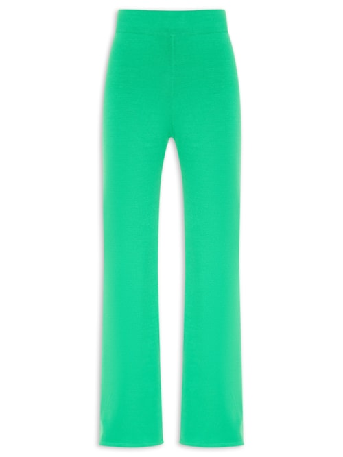 Calça Feminina De Tricot Cintura Alta - Verde