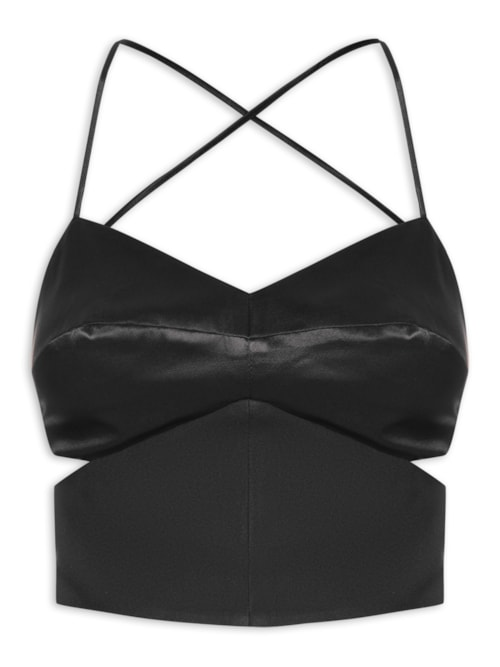 Top Acetinado - Preto Top Acetinado - Preto