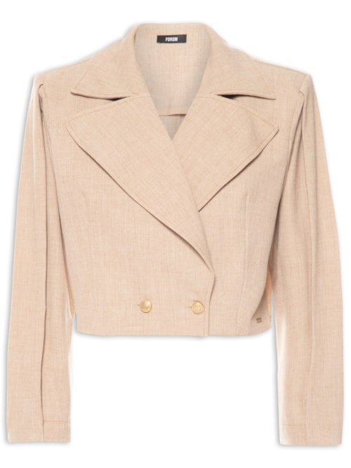Blazer Feminino Com Ombreira - Bege