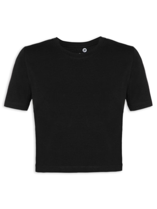 Blusa Feminina Cropped Todo Dia - Preto Blusa Feminina Cropped Todo Dia - Preto