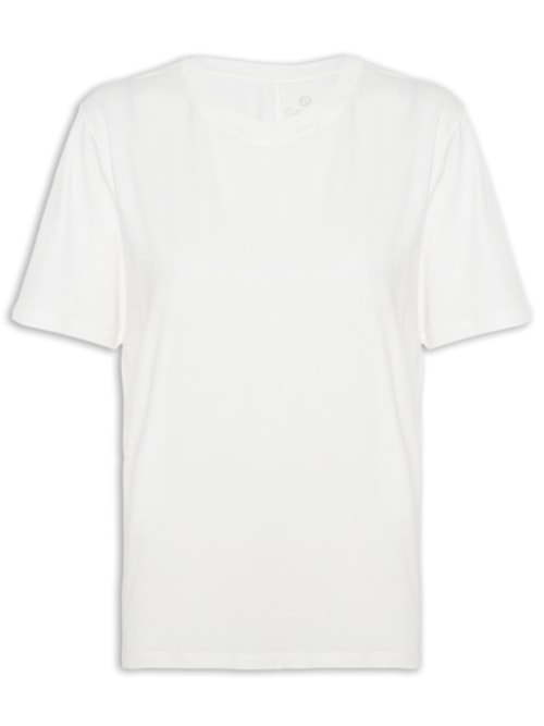 Camiseta Feminina New Comfort Gola U - Off White Camiseta Feminina New Comfort Gola U - Off White