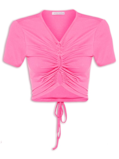 Blusa Malha Frente Roletê - Rosa Blusa Malha Frente Roletê - Rosa