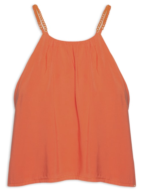 Blusa Feminina Sarja Abertura Costas - Laranja Blusa Feminina Sarja Abertura Costas - Laranja