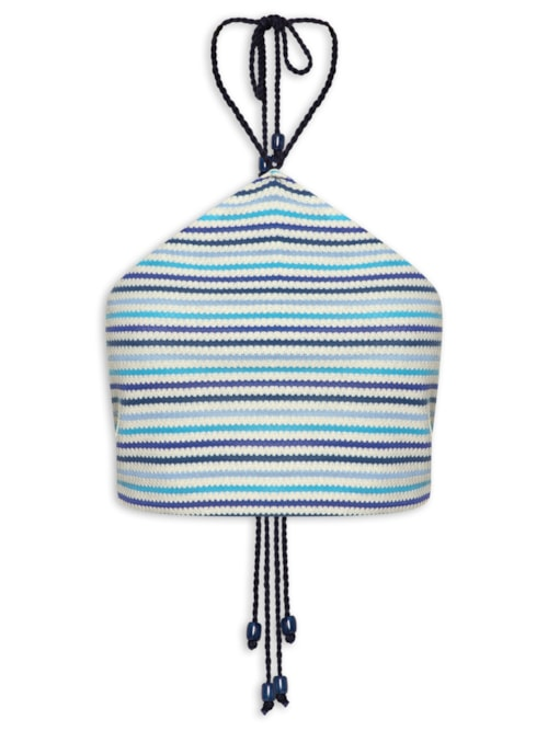 Top Cropped Tricot Color - Azul Top Cropped Tricot Color - Azul
