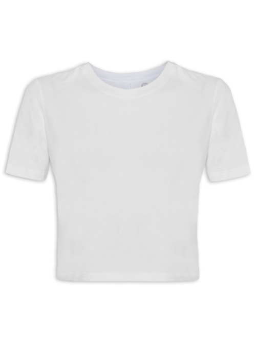 Blusa Feminina Cropped Todo Dia - Branco Blusa Feminina Cropped Todo Dia - Branco