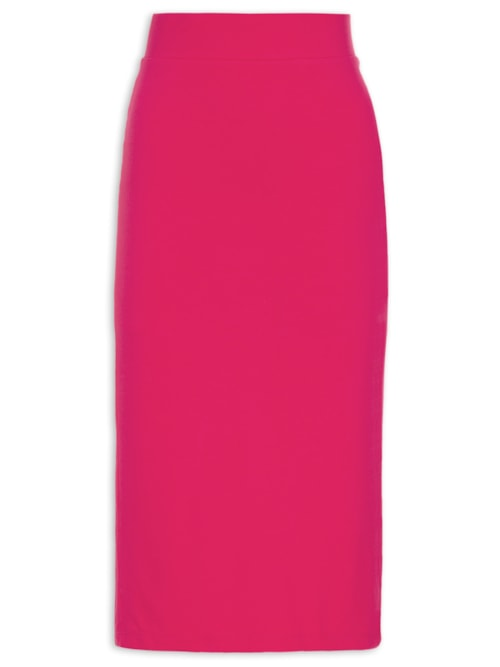 Saia Midi Femnina Fenda - Rosa