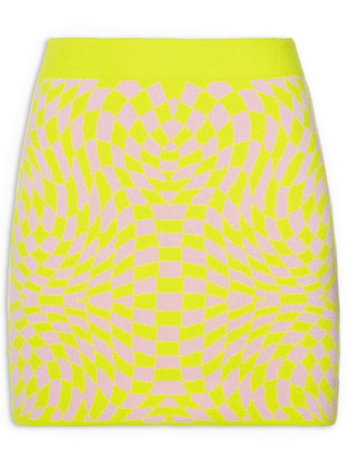 Saia Curta Tricot - Amarelo Saia Curta Tricot - Amarelo