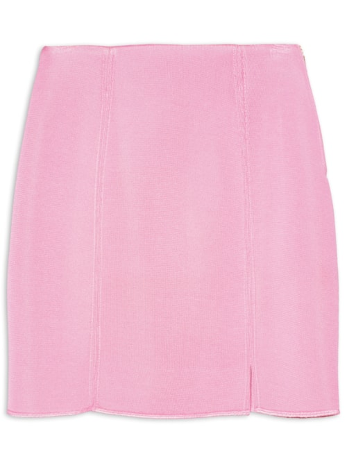 Saia Mini Em Tricot Dublado - Rosa