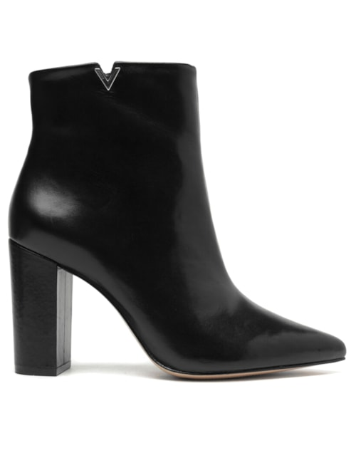 Bota Feminina Triangle Salto Bloco Couro - Preto Bota Feminina Triangle Salto Bloco Couro - Preto