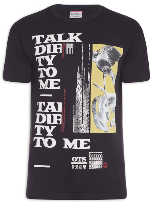 Camiseta Masculina Talk Dirty To Me - Preto Camiseta Masculina Talk Dirty To Me - Preto
