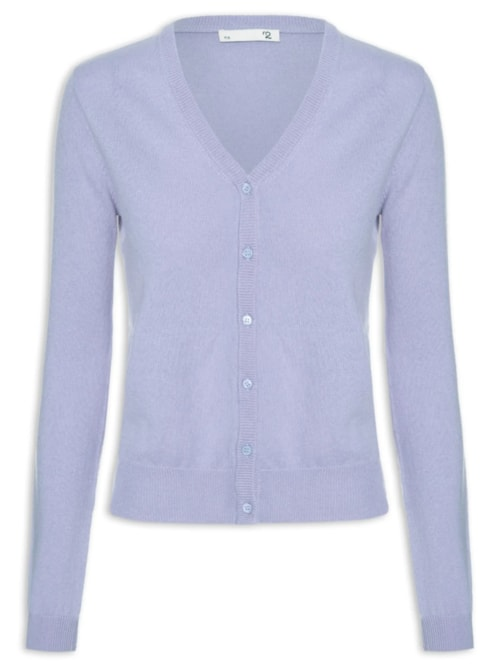Cardigan Feminino Puro Cashmere - Lilás