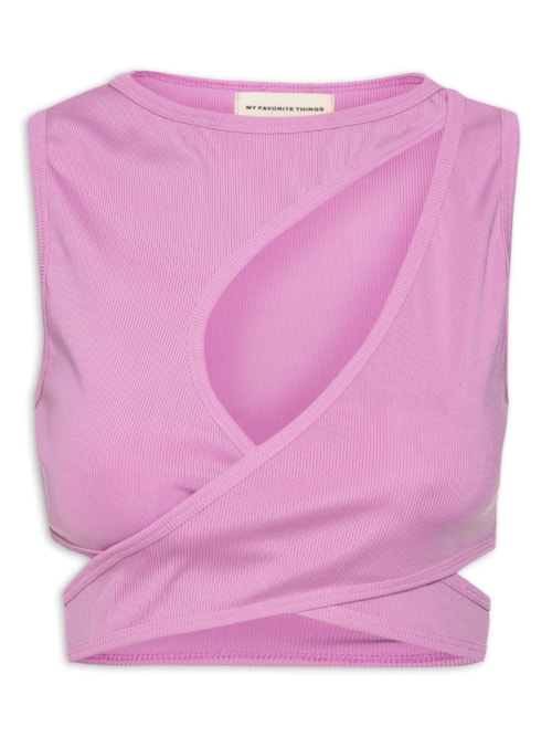Blusa Cropped Assimétrica - Rosa