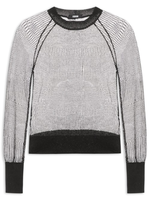 Blusa Feminina De Tricot Vazada - Preto