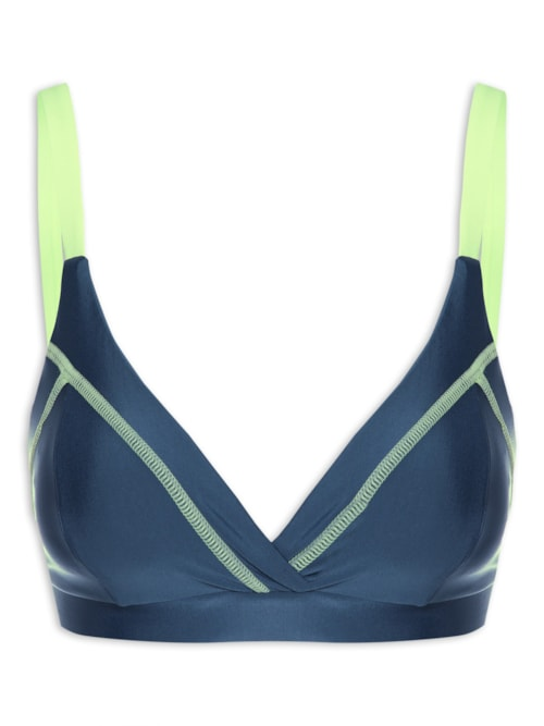 Top Alça Reto Liso - Azul