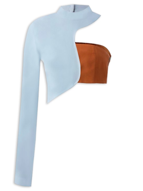 Top Lana Crepe - Azul