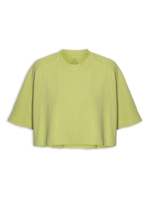 Camiseta Feminina Cropped Texturas - Verde Camiseta Feminina Cropped Texturas - Verde