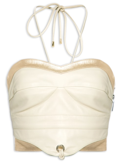 Top Stripes Couro - Off White Top Stripes Couro - Off White