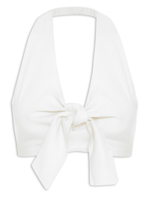 Top Linho Nó Frente - Off White Top Linho Nó Frente - Off White