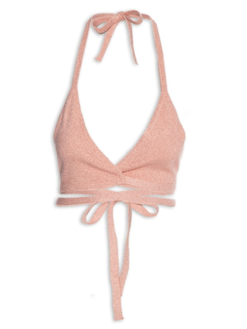 Top Biquíni Tricot Amarração - Rosa Top Biquíni Tricot Amarração - Rosa