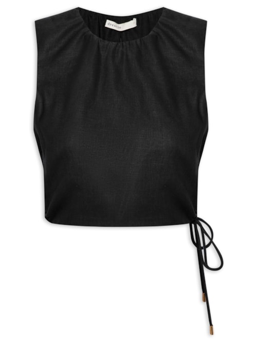 Blusa Feminina Amarração Lateral - Preto Blusa Feminina Amarração Lateral - Preto