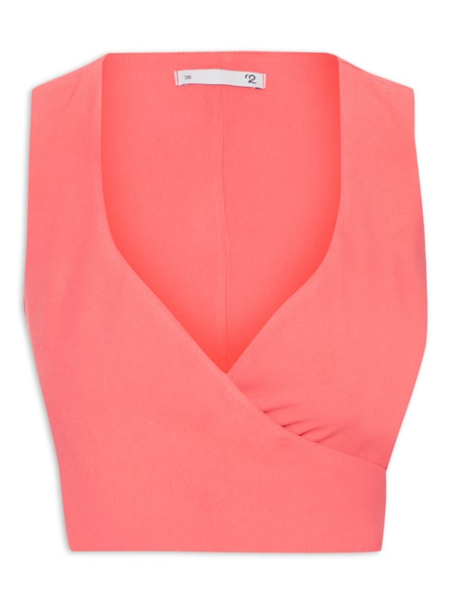 Blusa Feminina Transpasse Em Crepe - Rosa Blusa Feminina Transpasse Em Crepe - Rosa