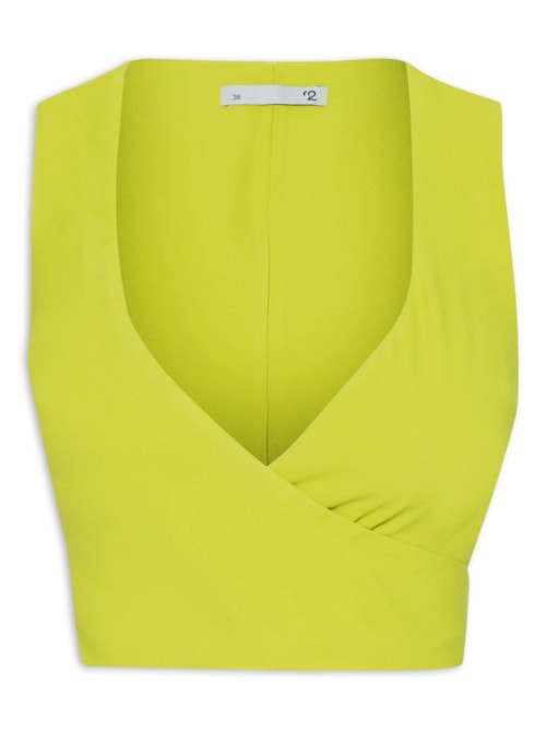 Blusa Feminina Transpasse Em Crepe - Verde
