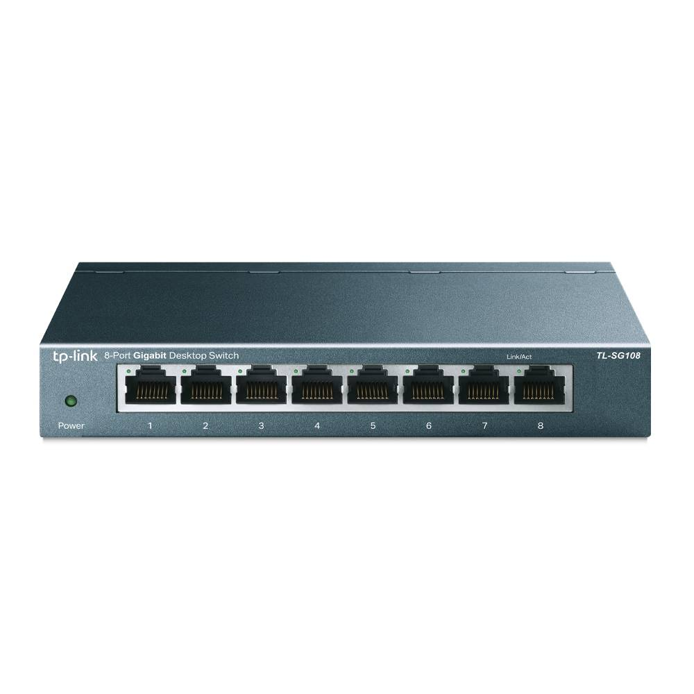 Switch TP-Link TL-SG108 8 Portas Gigabit de Mesa Switch TP-Link TL-SG108 8 Portas Gigabit de Mesa