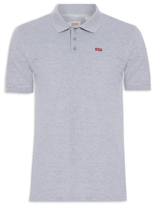 Polo Masculina Levi´s Housemark Classic Fit HM Com Logo - Cinza