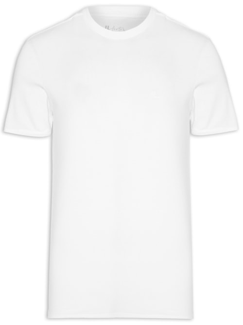 Camiseta Masculina Manga Curta Gola Careca M/M Logo - Branco Camiseta Masculina Manga Curta Gola Careca M/M Logo - Branco