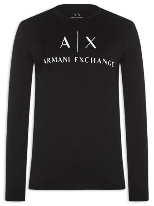 Camiseta Masculina Ml Slim Fit Ax - Preto Camiseta Masculina Ml Slim Fit Ax - Preto