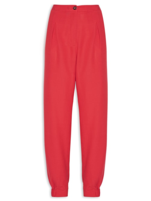 Calça Feminina Tec Det Punho Elástico - Vermelho