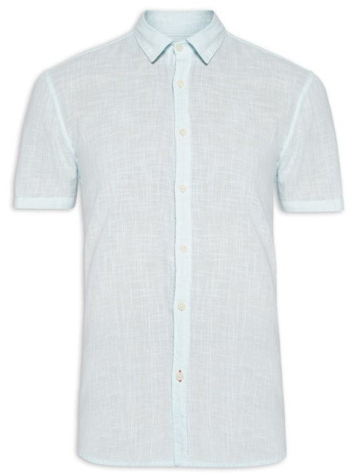 Camisa Masculina Algodão Tinturada - Azul
