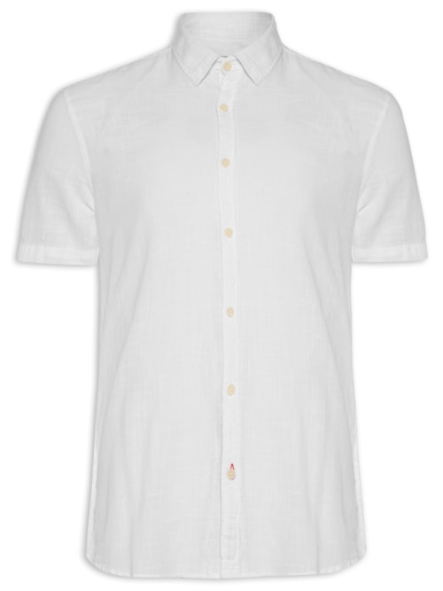 Camisa Masculina Algodão Tinturada - Branco Camisa Masculina Algodão Tinturada - Branco