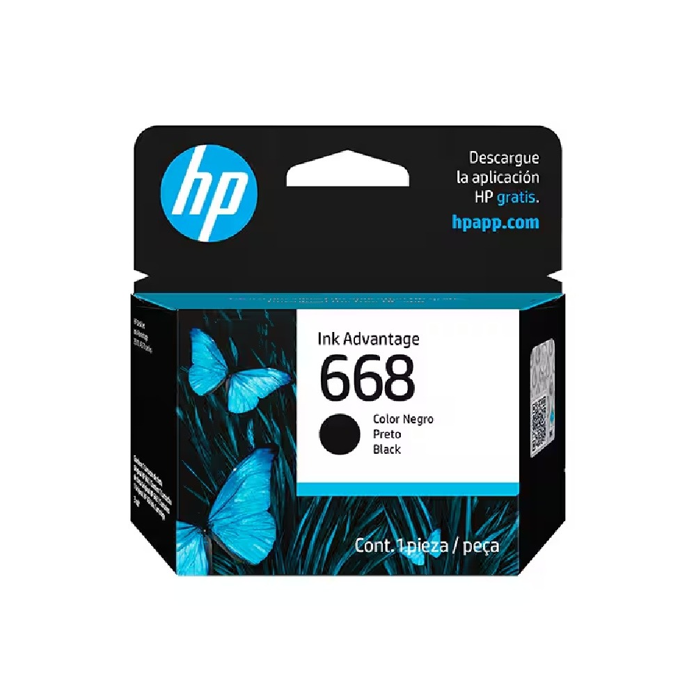 Cartucho de Tinta HP 668 Preto - 7FP37VL Cartucho de Tinta HP 668 Preto - 7FP37VL