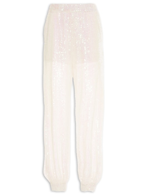 Calça Feminina Jogger Paetê - Off White