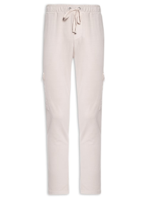 Calça Masculina Moletom Cargo - Bege