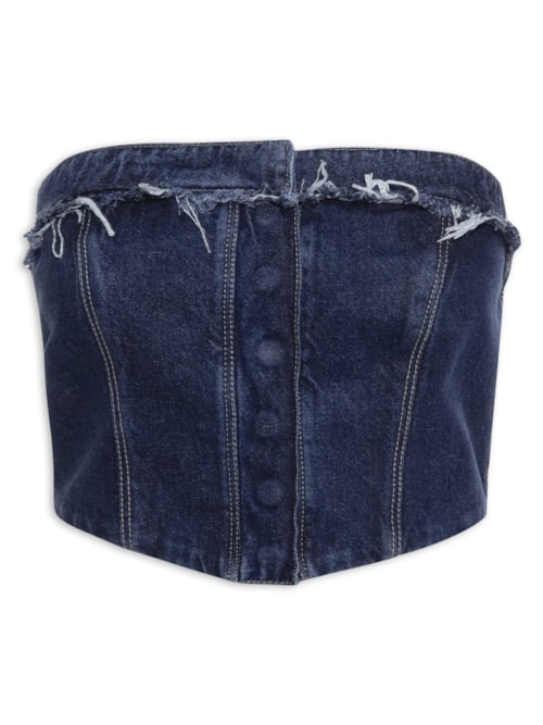 Top Feminino Jeans Azul Top Feminino Jeans Azul