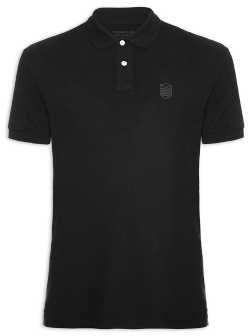 Pólo Masculina Manga Curta Brasão Embossed Color - Preto Pólo Masculina Manga Curta Brasão Embossed Color - Preto