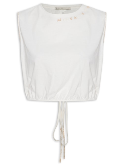Blusa Feminina Bordado Marinheiro - Off White Blusa Feminina Bordado Marinheiro - Off White