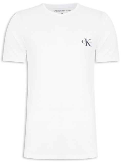 Camiseta Masculina Manga Curta Logo Básico Peito - Branco Camiseta Masculina Manga Curta Logo Básico Peito - Branco