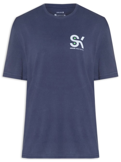 Camiseta Masculina Manga Longa Gola Careca Sk8 - Azul