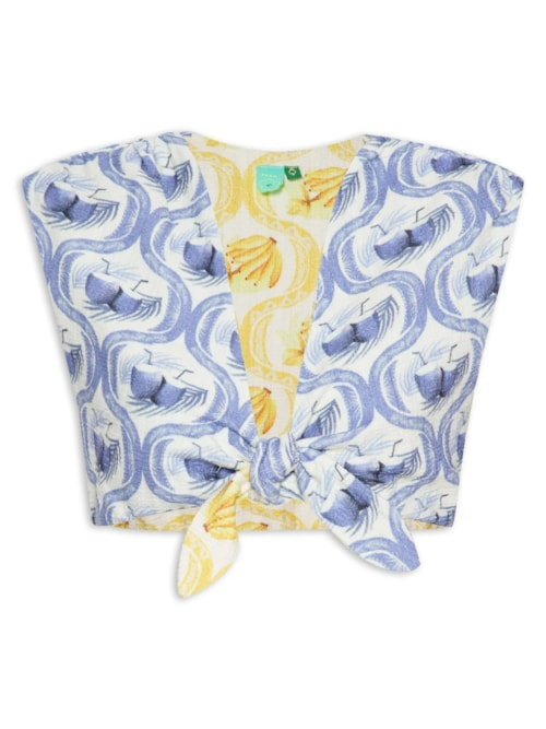 Blusa Feminina Double Lembrança De Verão - Azul Blusa Feminina Double Lembrança De Verão - Azul