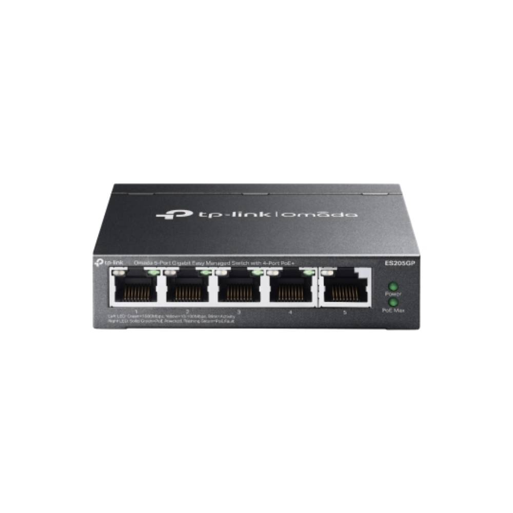 Switch Gerenciável TP-Link 5 Portas Gigabit C/4 Portas PoE+ - ES205GP Switch Gerenciável TP-Link 5 Portas Gigabit C/4 Portas PoE+ - ES205GP