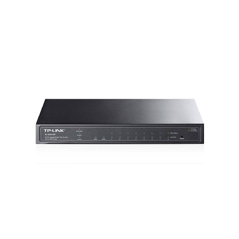 Switch TP-Link 8 Portas Gigabit PoE 2 Slots SFP - TL-SG2210P PPE Switch TP-Link 8 Portas Gigabit PoE 2 Slots SFP - TL-SG2210P PPE