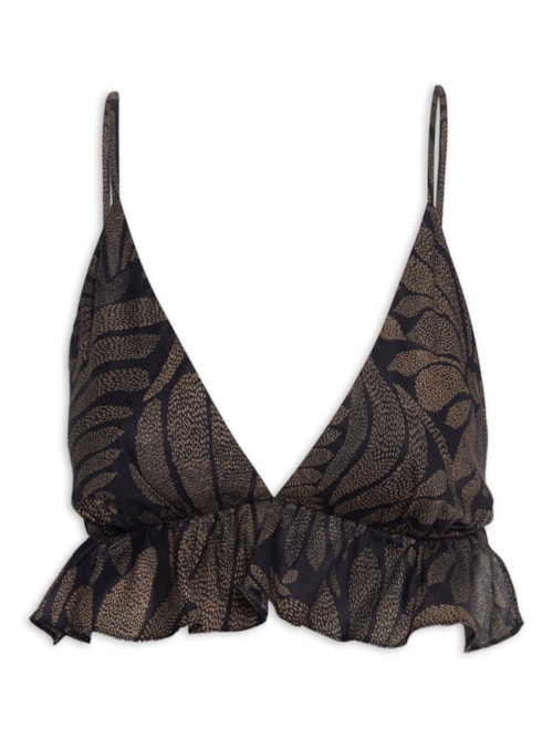Top Algodão Estampa Bossa - Preto Top Algodão Estampa Bossa - Preto