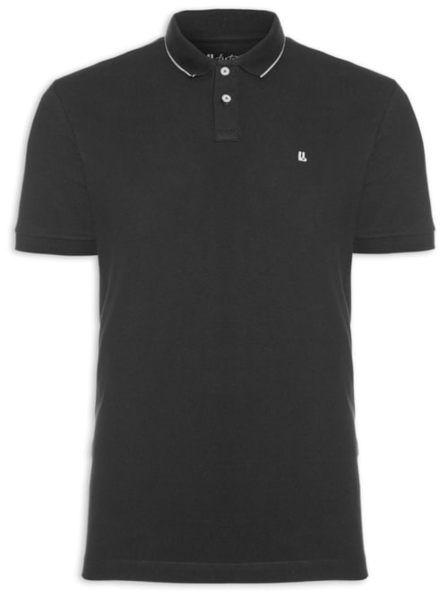 Polo Masculina Piquet Friso New - Preto Polo Masculina Piquet Friso New - Preto