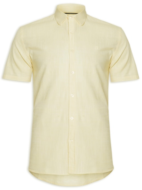 Camisa Masculina Manga Curta Búzios New - Amarelo Camisa Masculina Manga Curta Búzios New - Amarelo