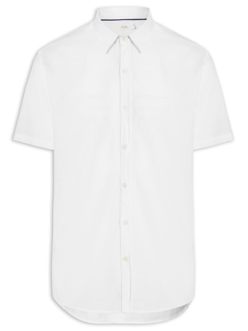 Camisa Masculina Manga Curta Búzios New - Branco Camisa Masculina Manga Curta Búzios New - Branco