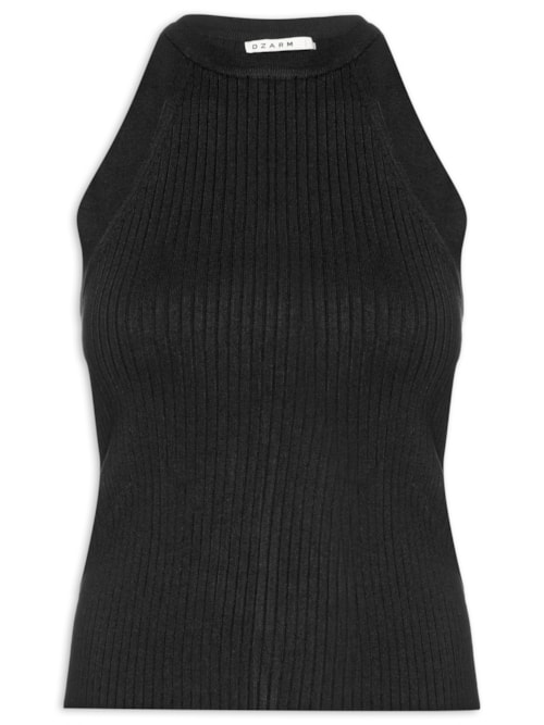 Blusa Feminina Regata Canelada - Preto Blusa Feminina Regata Canelada - Preto